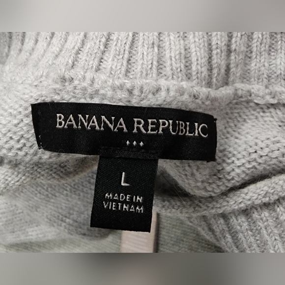 BANANA REPUBLIC Essential Pullover Sweater, Large, Heather Gray - Picture 5 of 6
